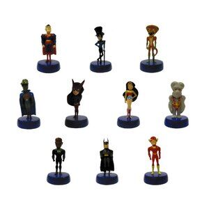 Justice League The Animated Series Pencil Top Mini Bobbleheads 2005 Set Of 10